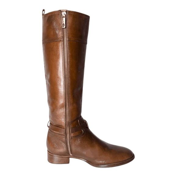 TORY BURCH Nadine Tall Brown Leather Riding Boot Size 8M - Picture 8 of 14